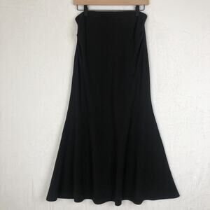NWT OGL Heavy Thermal Mermaid‎ Maxi Skirt Sz M Black Ruched Sides Elastic NEW